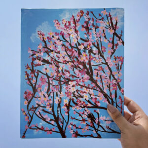 Handmade Cherry Blossom Painting – A Work of Artistry and Elegance